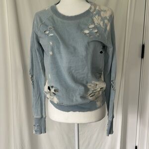 NSF distressed sweatshirt w tie dyed throughout